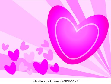 Vector set of hearts, various forms for design .