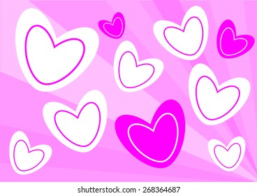 Vector set of hearts, various forms for design .