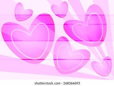 Vector set of hearts, various forms for design .