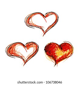 vector set of hearts for your design