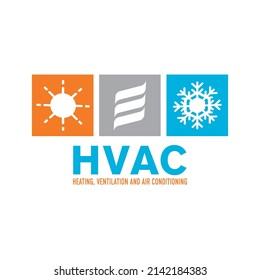 Vector set of heating and cooling logos