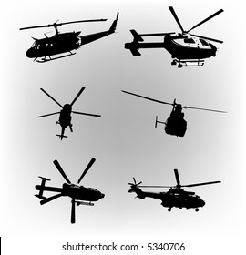 vector set of helicopters