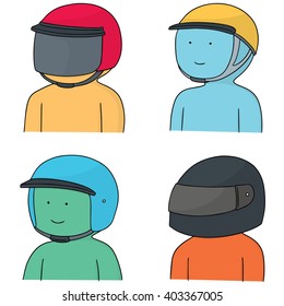 vector set of helmet