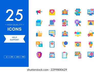 Vector set of Help Support icons