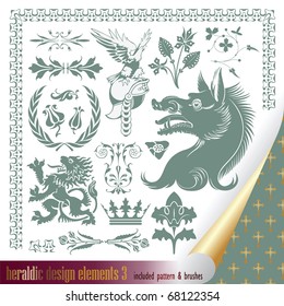 vector set: heraldry - elements for your heraldic design projects