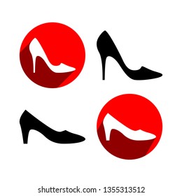 vector set high heel shoes isolated, fashion design silhouette illustration