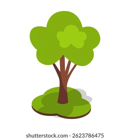 Vector Set of High-Quality Isometric Tree Illustration for Nature and Environment Themes.
