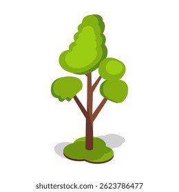 Vector Set of High-Quality Isometric Tree Illustration for Nature and Environment Themes.