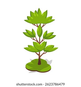 Vector Set of High-Quality Isometric Tree Illustration for Nature and Environment Themes.