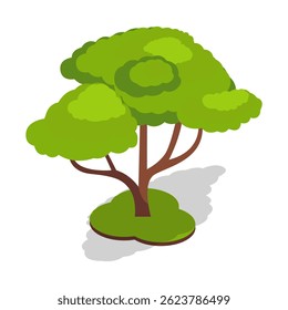 Vector Set of High-Quality Isometric Tree Illustration for Nature and Environment Themes.