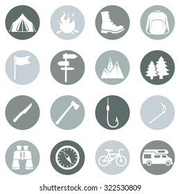 Vector Set of Hiking and Camping icons