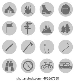 Vector Set of Hiking and Camping icons