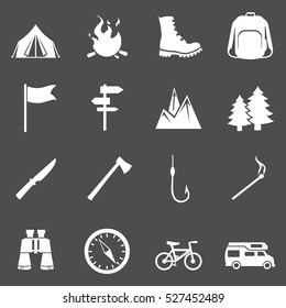 Vector Set of Hiking and Camping icons