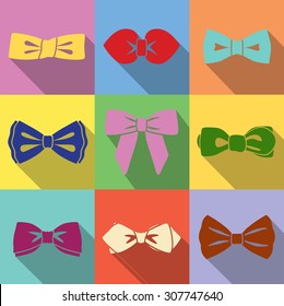 Vector set of hipster bow ties
