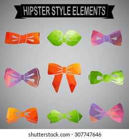 Vector set of hipster bow ties