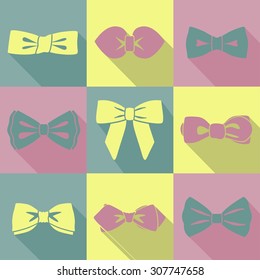 Vector set of hipster bow ties