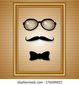 Vector set of hipster elements in the frame