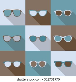 Vector set of hipster glasses