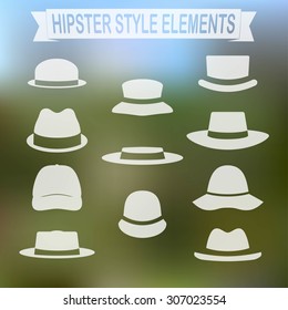 Vector set of hipster hats