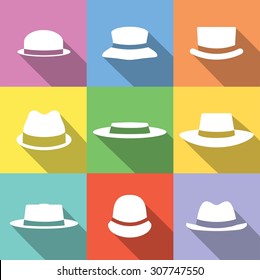 Vector set of hipster hats