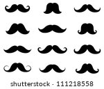 Vector set of hipster mustache