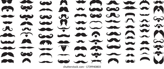 Vector set of hipster mustache