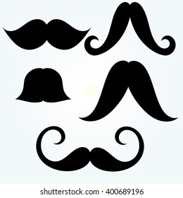 Vector set of hipster mustache