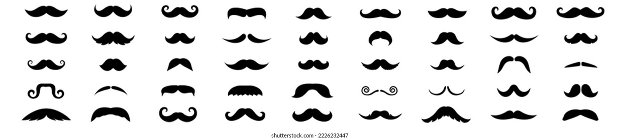 Vector set of hipster mustache icon