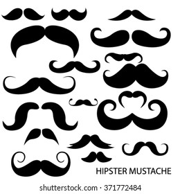 Vector set of hipster mustache. isolated objects