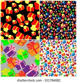 Vector set  holiday christmas box gift illustration