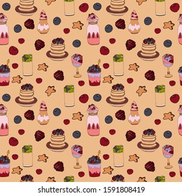 Vector set of holiday drinks. Cozy mugs and sweets: mulled wine, hot cocoa, milk, coffee, traditional Christmas. Kids illustration. Scrapbook collection. Winter background.
