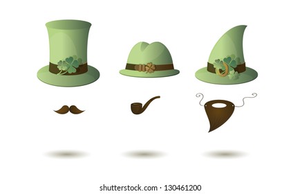 Vector set of holiday suits for St. Patrick's day celebration