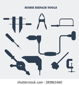 vector set of home repair tools. can be used fro banners, posters, logo and etc