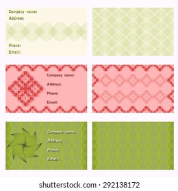 vector set of horizontal business cards