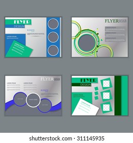 Vector set of horizontal flyers template. Business brochure, poster for design.