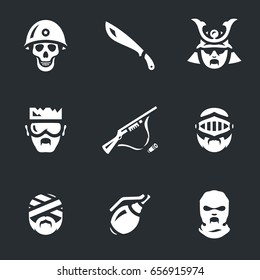 Vector Set of Horror Zombie Icons.