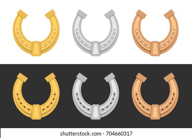 Vector set of Horseshoe isolated on white background Illustration