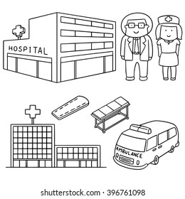 vector set of hospital and medical staff