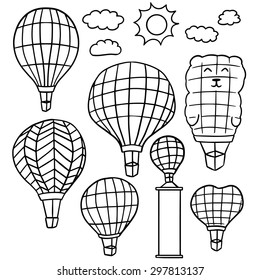 vector set of hot air balloon