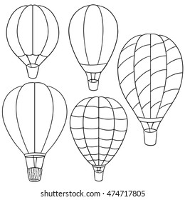 vector set of hot air balloon