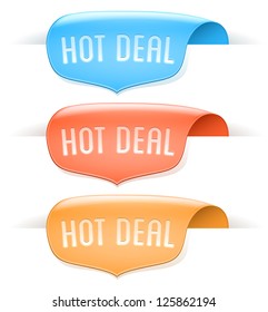 vector set of hot deal badges