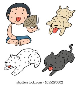 vector set of hot weather