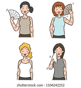 vector set of hot weather