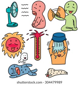 vector set of hot weather