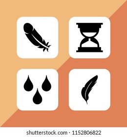 vector set. hourglass, shower and feather illustration for web and graphic design