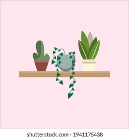 vector set of house plants in pots. 