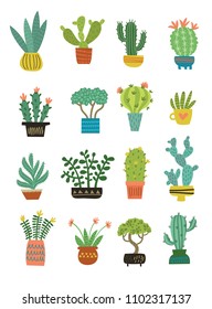 Vector set of houseplants