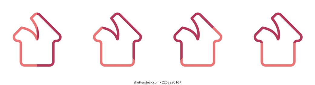 Vector set of houses. Set of vector colored huts. Contours of houses and outline of huts vector. Arrows in different styles and colors vector. Set of abstract huts and arrows in flat illustration styl