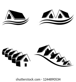 Vector set of houses in various layouts