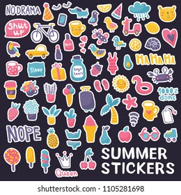 vector set, huge collection of summer stickers